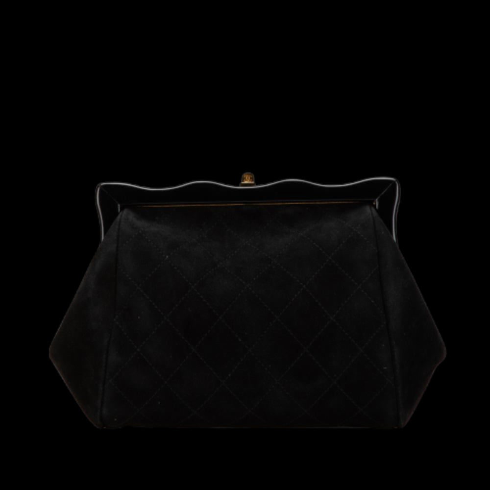 Black Suede Chanel Clutch
