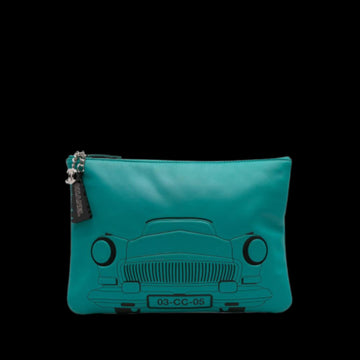 Blue Leather Chanel Clutch