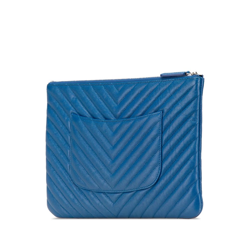 Blue Leather Chanel Clutch