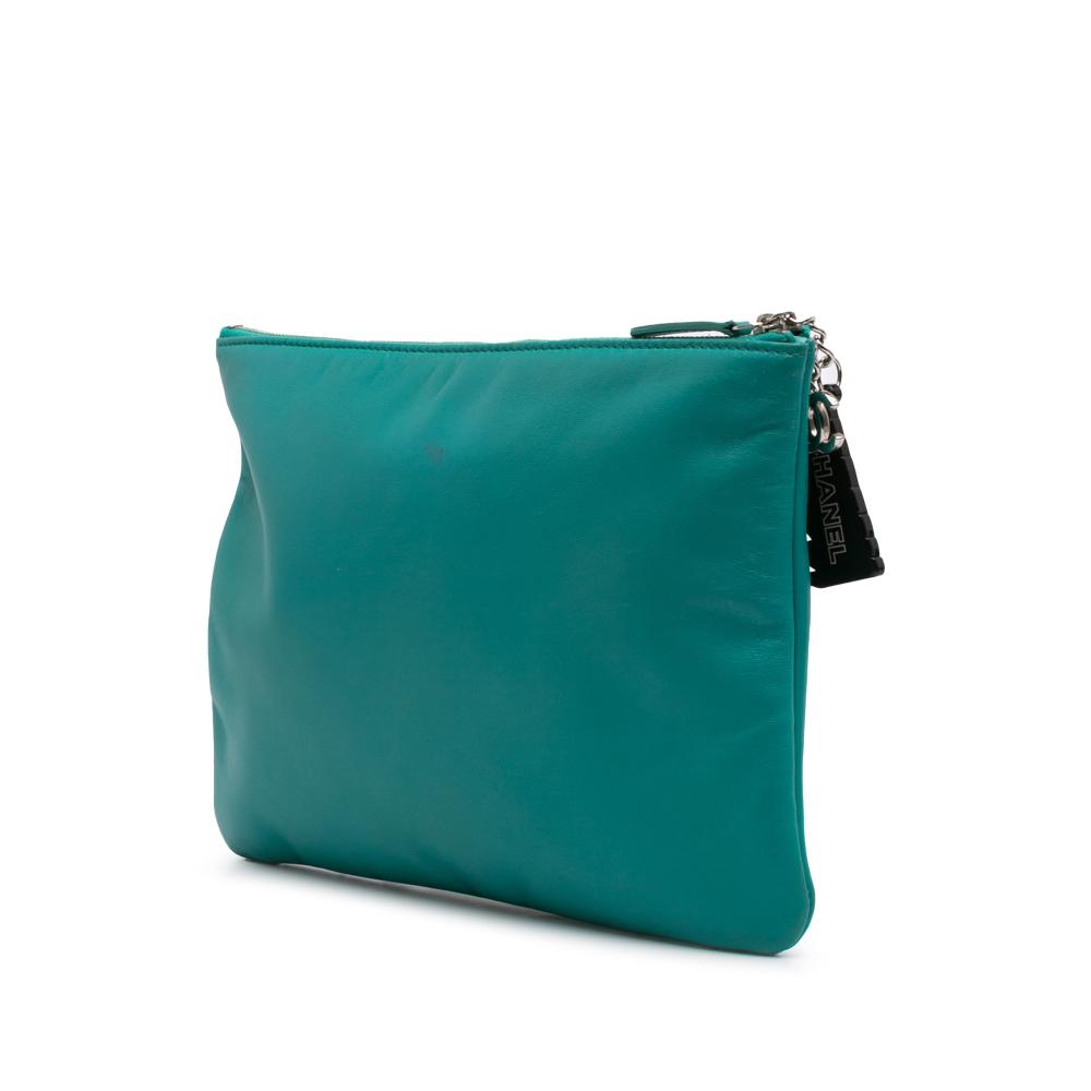 Blue Leather Chanel Clutch