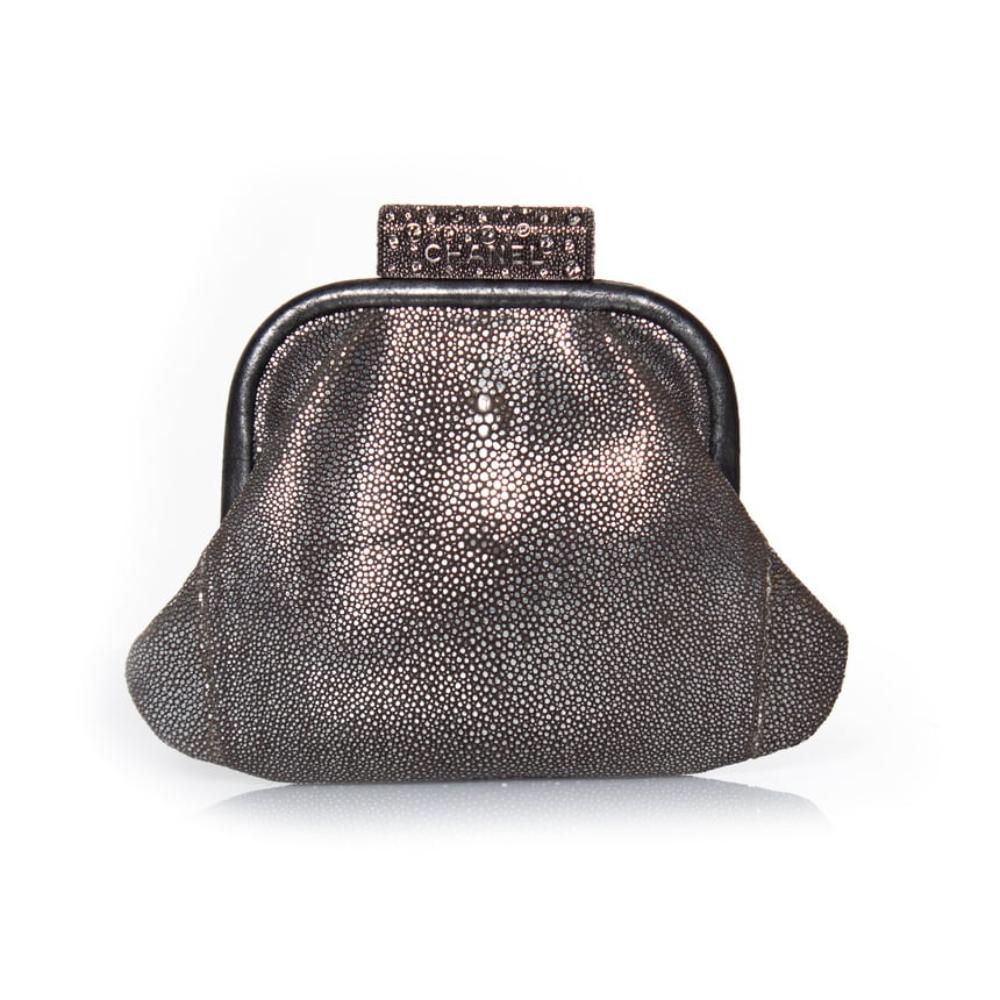 Grey Fabric Chanel Clutch