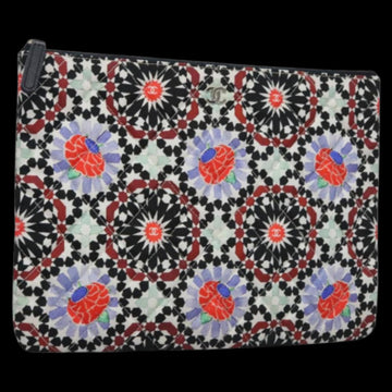 Multicolor Cotton Chanel Clutch
