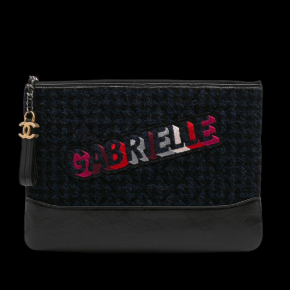 Navy Fabric Chanel Clutch
