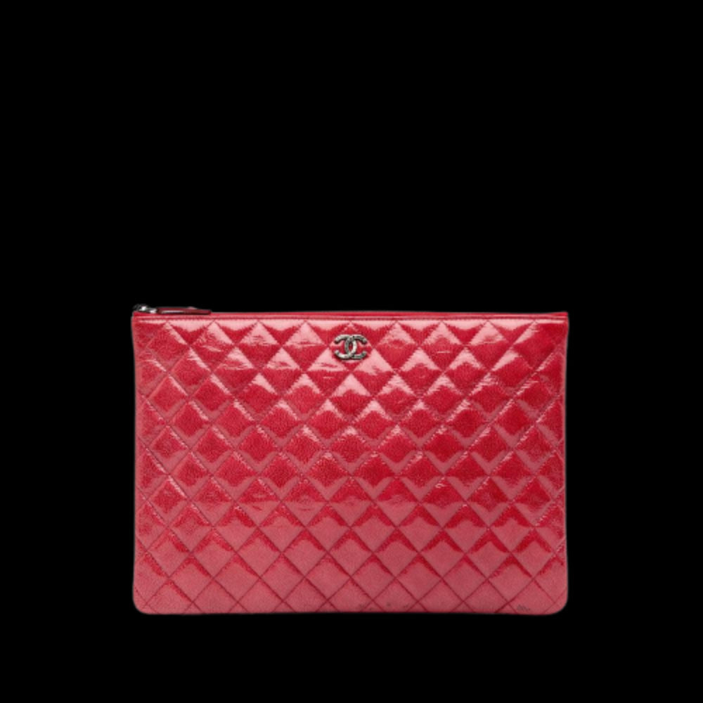 Red Leather Chanel Clutch