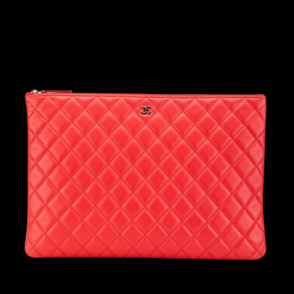 Red Leather Chanel Clutch