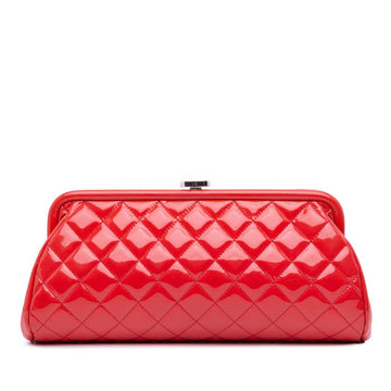 Red Leather Chanel Clutch