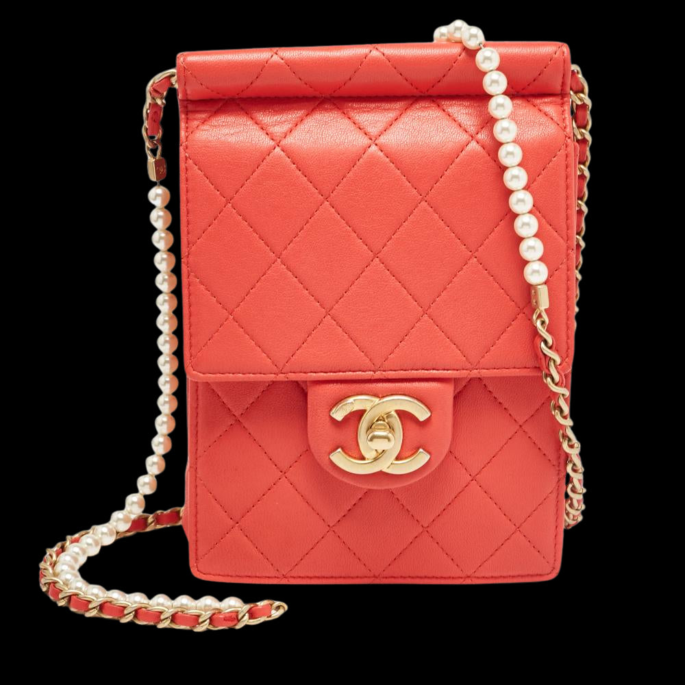 Red Leather Chanel Clutch
