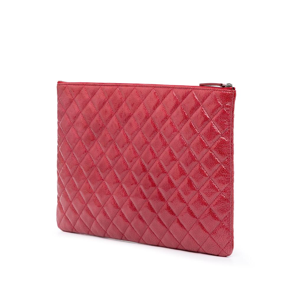 Red Leather Chanel Clutch