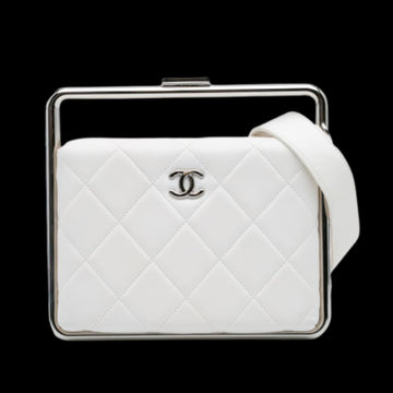 White Leather Chanel Clutch
