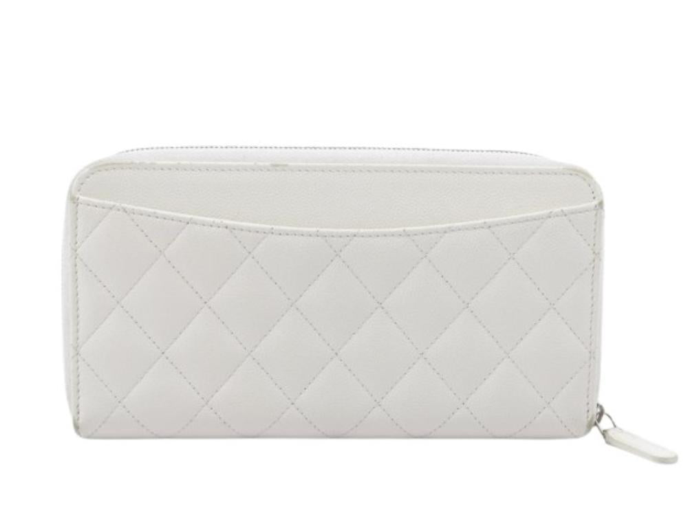 White Leather Chanel Clutch