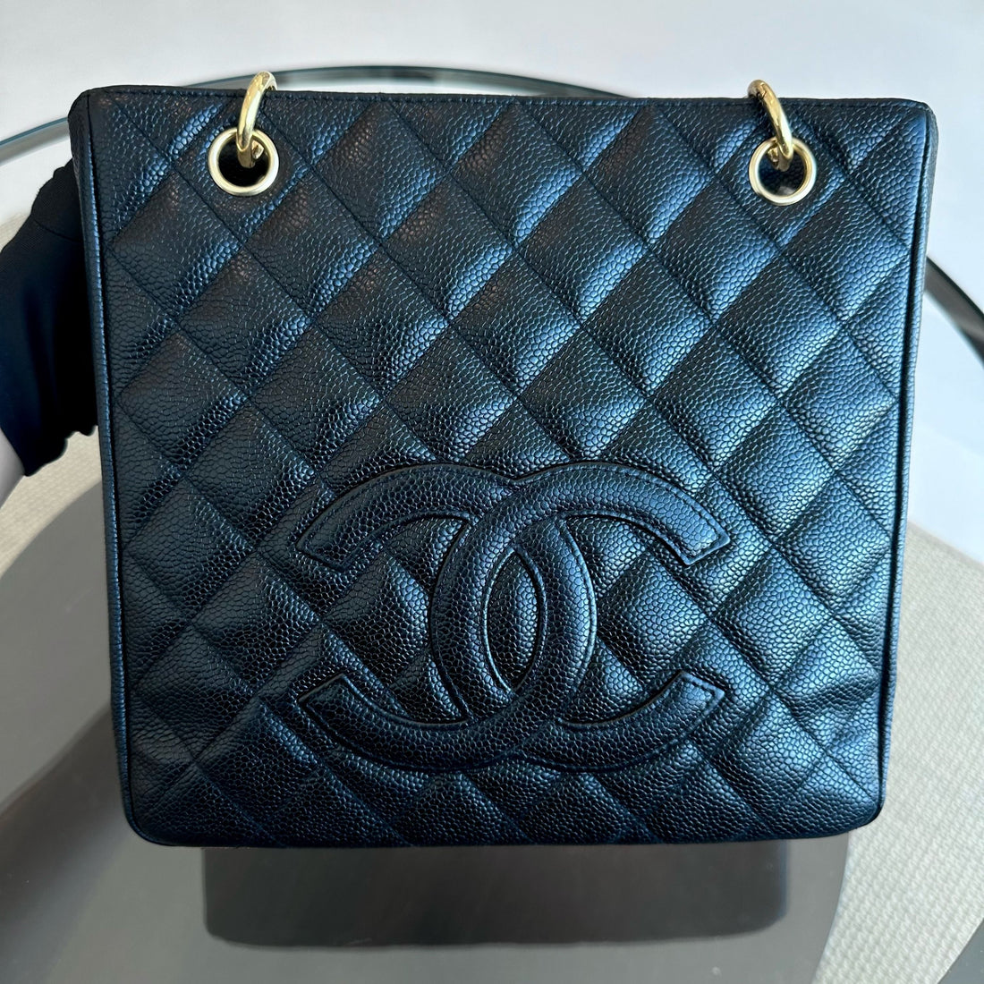 Caviar PST Petite Shopping Tote Black GHW No 11
