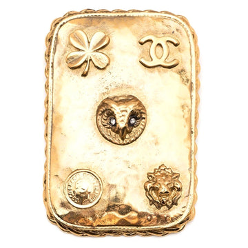 Top Quality Chanel Hammered Metal Plate Owl Brooch