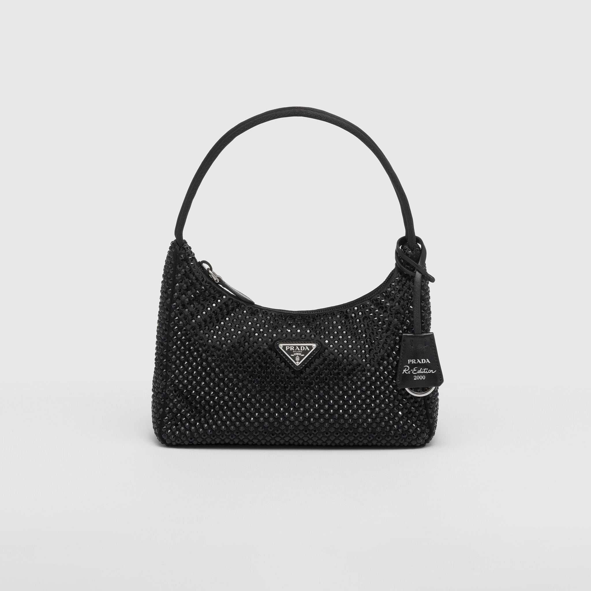 Satin mini-bag with crystals