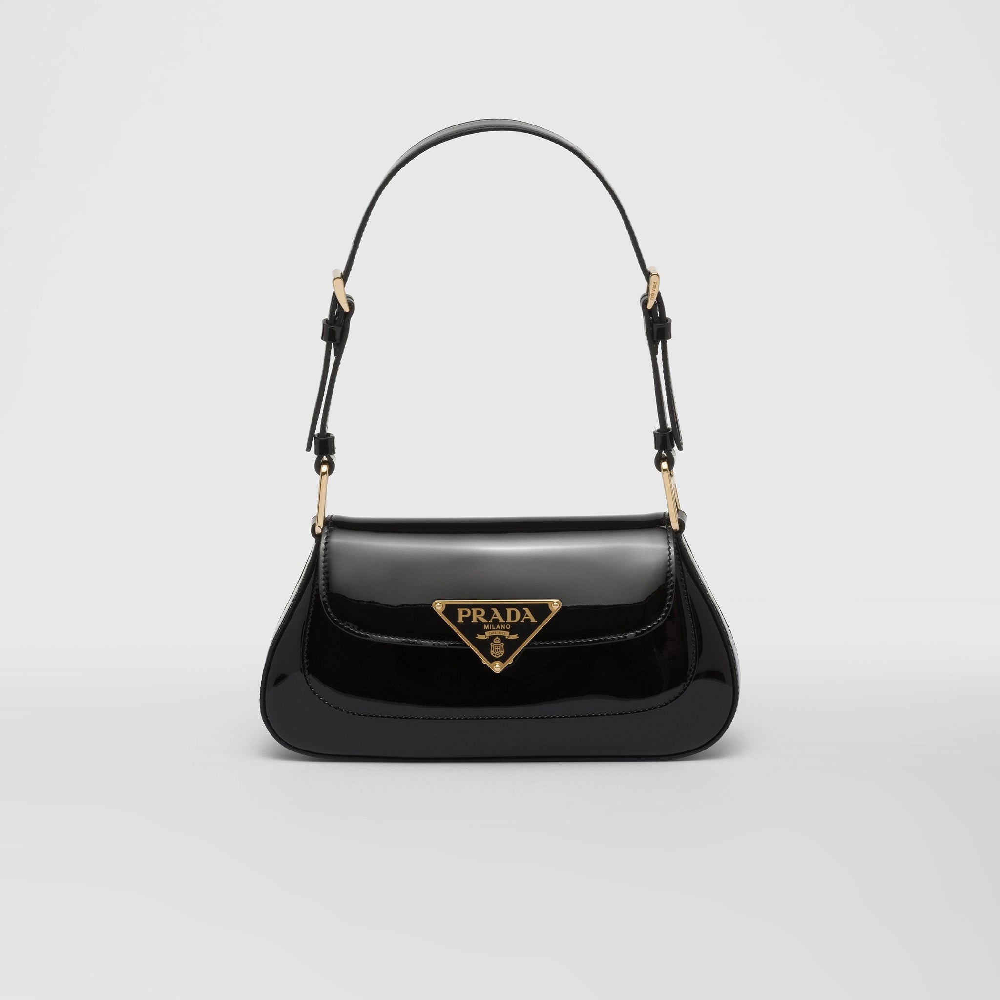 Patent leather shoulder bag