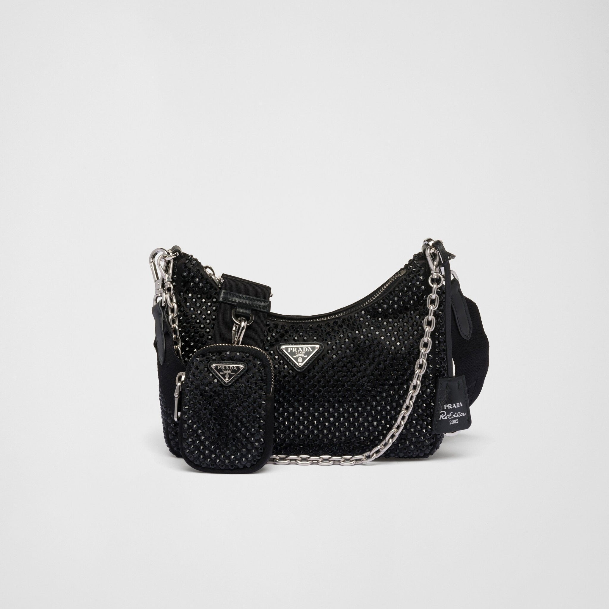 Re-Edition 2005 satin bag with crystals