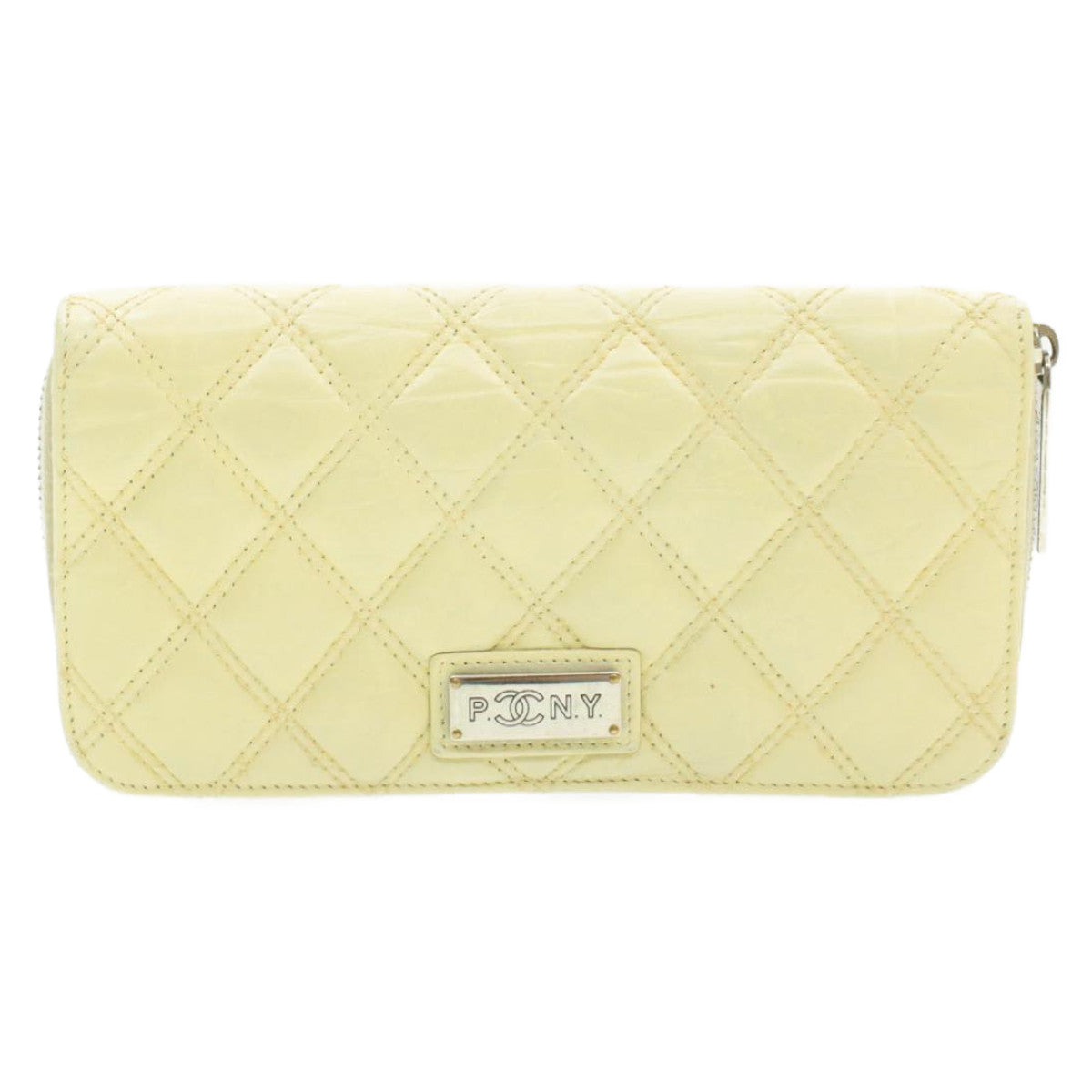 Top Quality Chanel Matelasse Zippy Long Wallet Beige CC Auth cr619