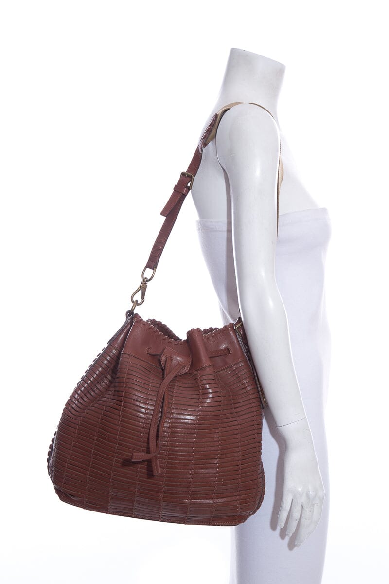 Ralph Lauren Brown Woven Leather Handbag