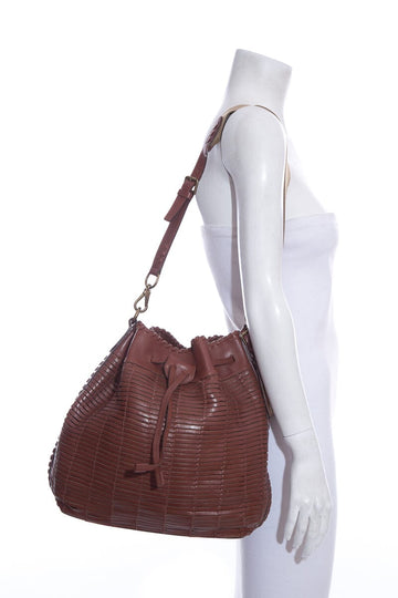 Ralph Lauren Brown Woven Leather Handbag