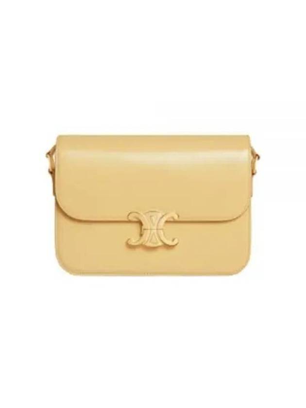 CELINE Classique Triomphe Shiny Calfskin Shoulder Bag Pollen