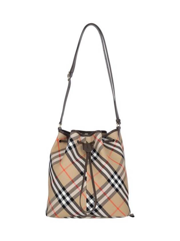 Burberry Check Cotton Bucket Bag Beige