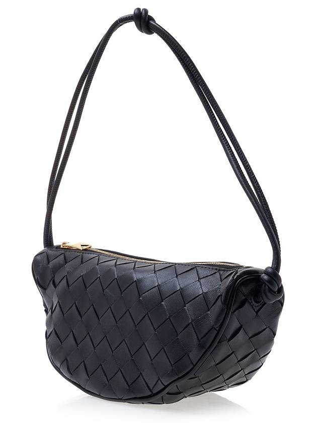 Bottega Veneta Intrecciato Strap Pouch Tote Bag Black