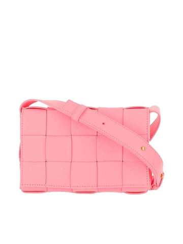 Bottega Veneta Cassette Intrecciato Small Cross Bag Pink