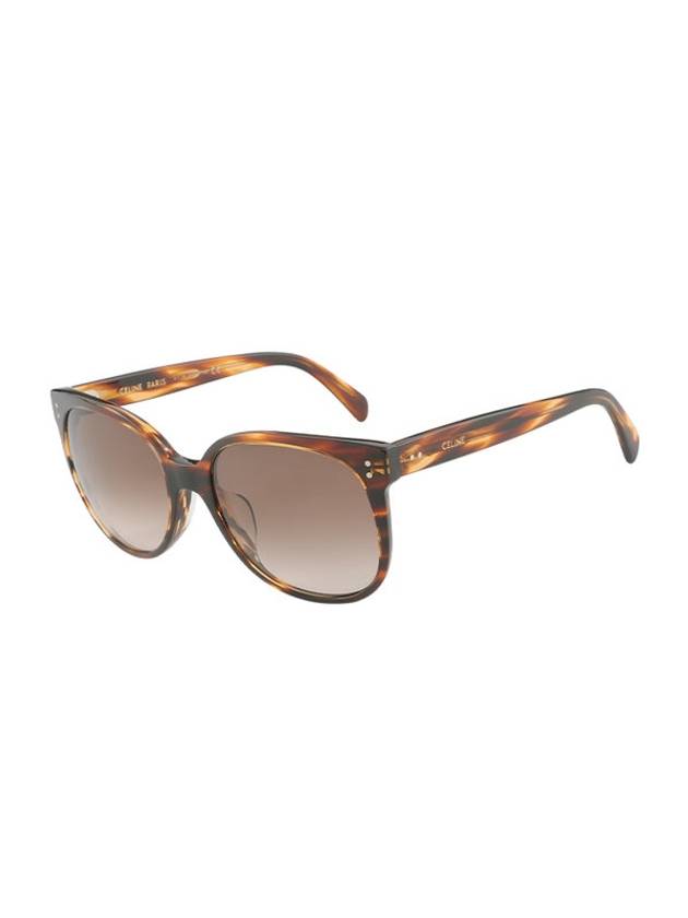 CELINE Eyewear Logo Round Acetate Sunglasses Havana