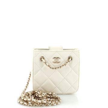 CHANEL CC Square Clutch with Chain Quilted Lambskin Mini