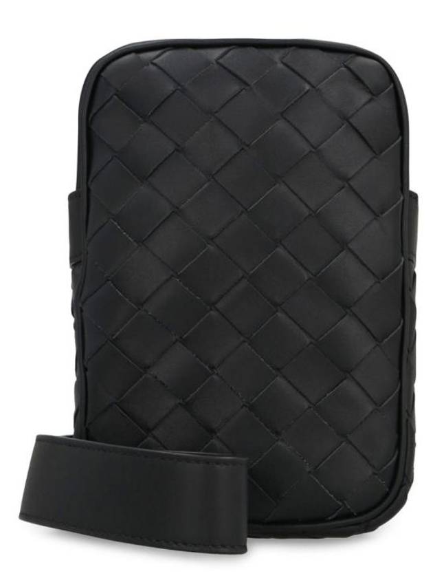 Bottega Veneta Intrecciato Rectangle Mini Cross Bag Black