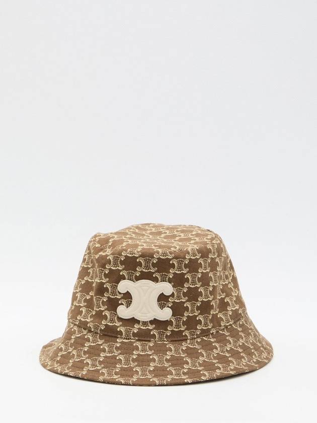 CELINE Triomphe Bucket Hat Dark Brown
