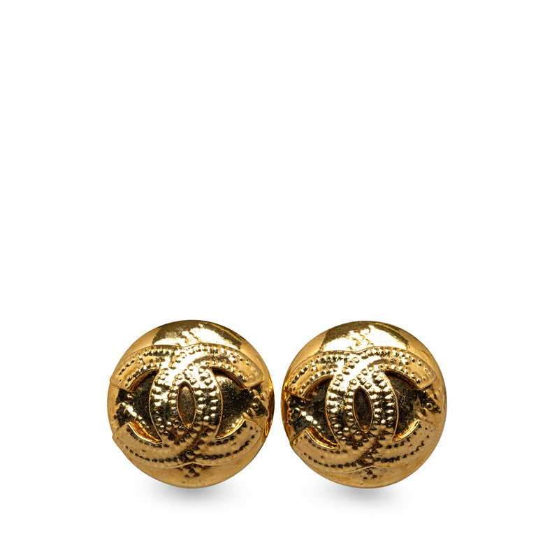 Chanel Vintage Coco Round Stick Earrings G   Chanel