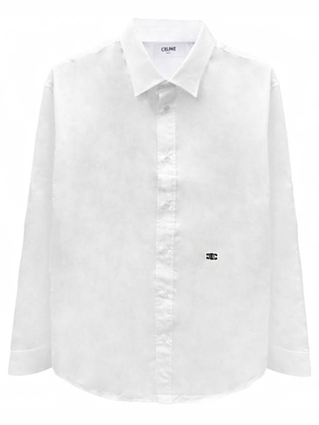 CELINE Triomphe Loose Long Sleeve Shirt White