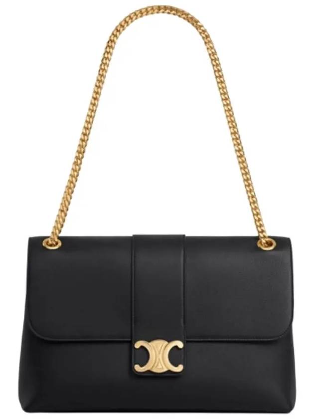 CELINE Large Victoire Sapple Calfskin Shoulder Bag Black
