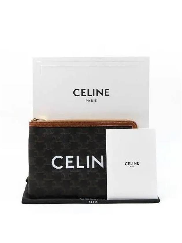 CELINE 10D672BZQ 04LU Triope Canvas Small Pouch Clutch