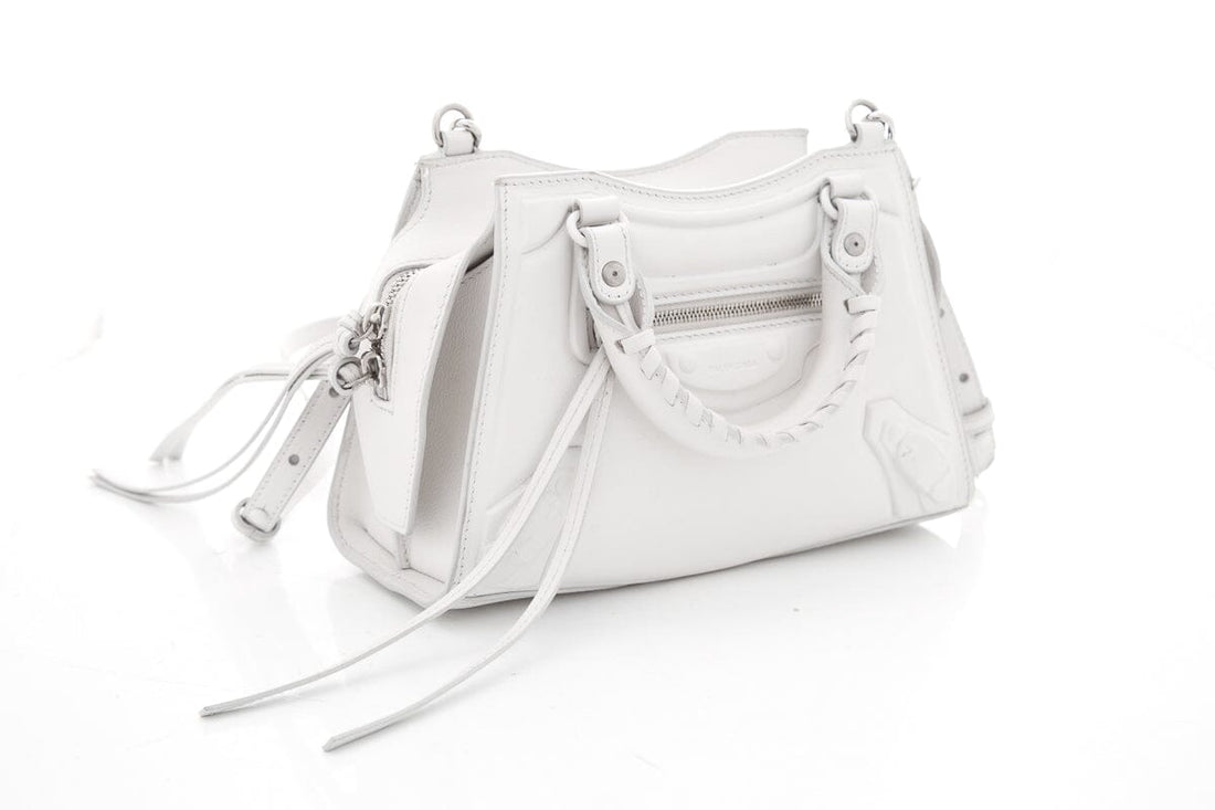 Balenciaga White Leather Neo Classic City Handbag