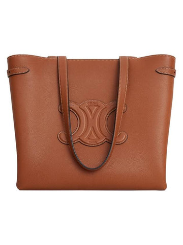 CELINE Cabas Anais Cuir Grain Calfskin Shoulder Bag Brown