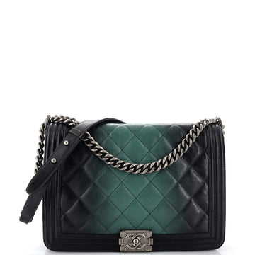 CHANEL Boy Flap Bag Quilted Ombre Leather New Medium