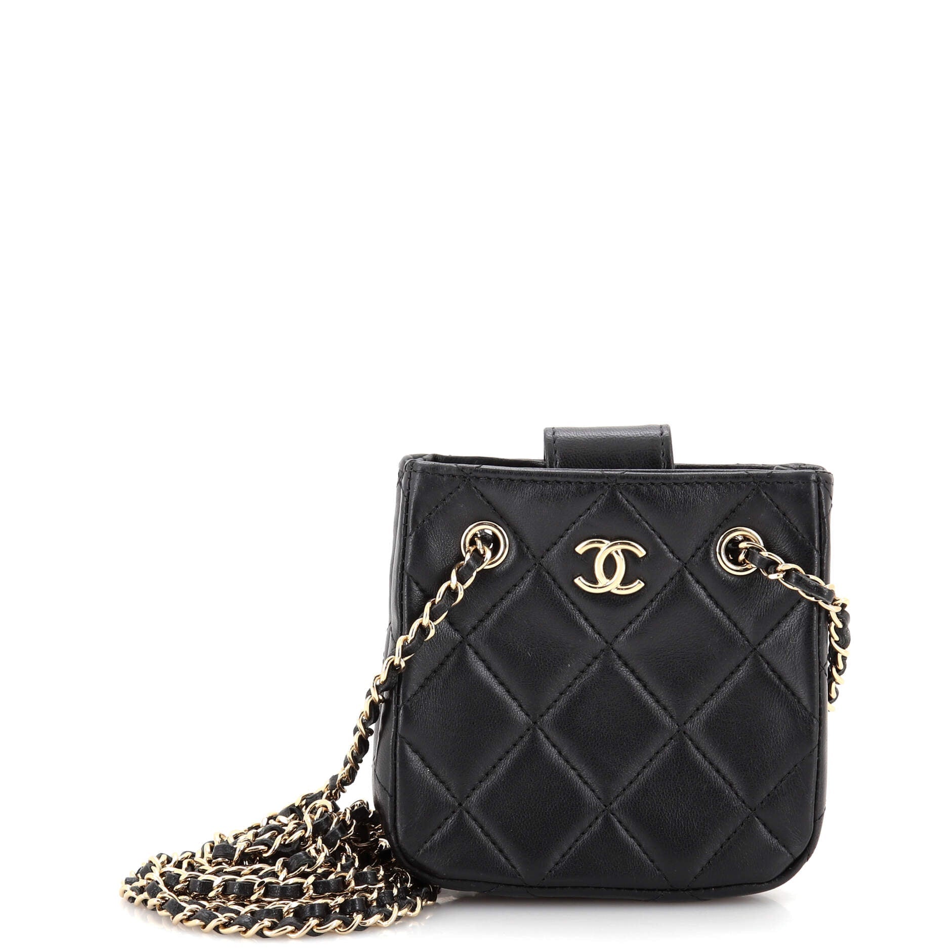 CHANEL CC Square Clutch with Chain Quilted Lambskin Mini