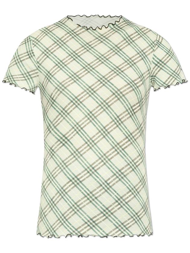 Burberry Burberry Top With Check Pattern, Women's, Green