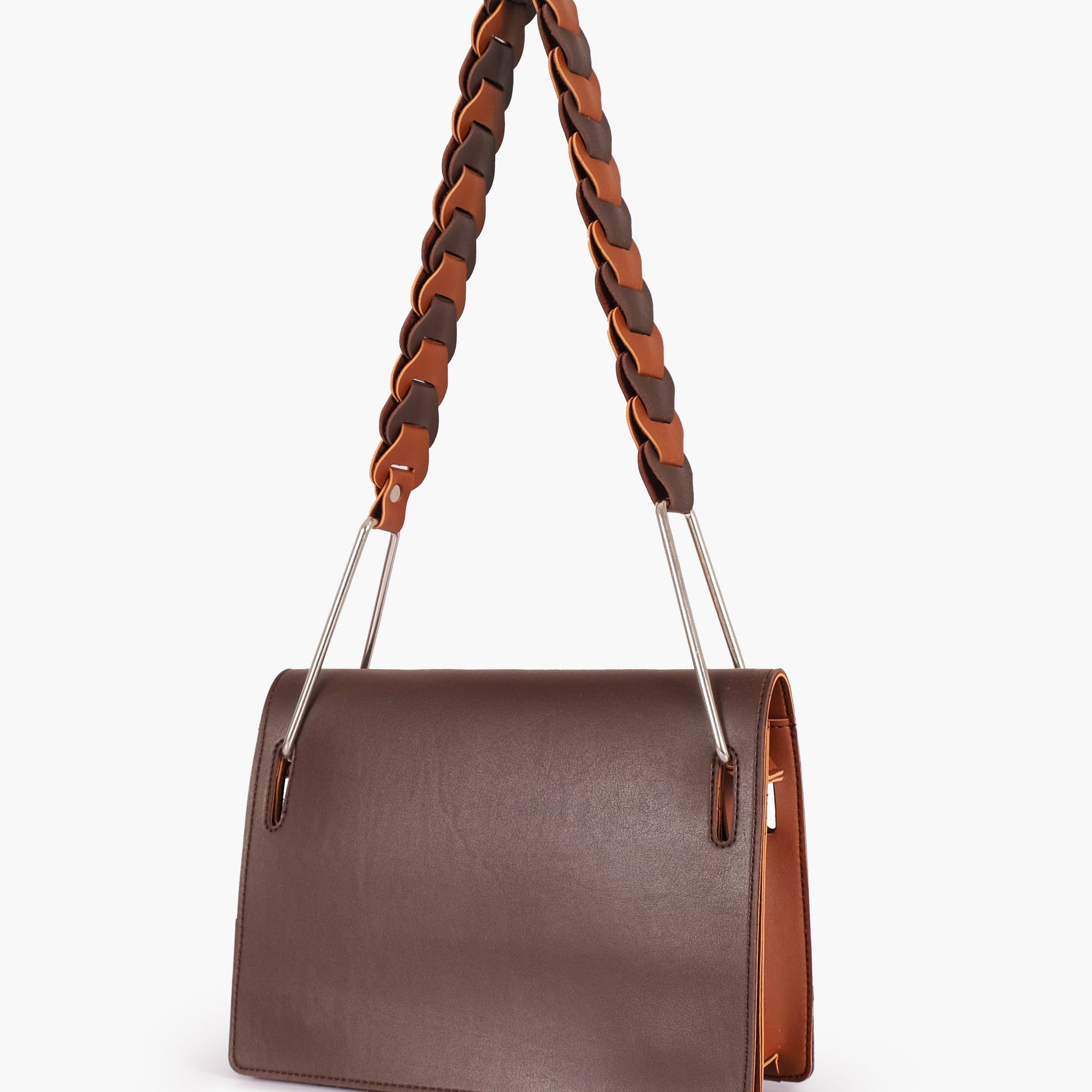 Dark brown loop strap shoulder bag