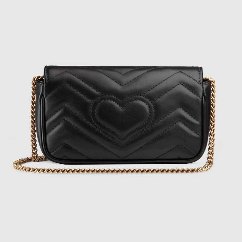 Gucci GG Marmont Matelassé Leather Super Mini Bag Black Leather