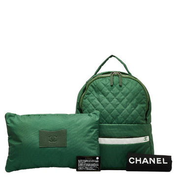 Chanel Rucksack Backpack Green Nylon Leather  Chanel