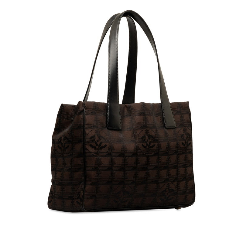 Chanel New Loveel Lines PM Tote Bag Handbag Brown Black Nylon Leather  CHANEL