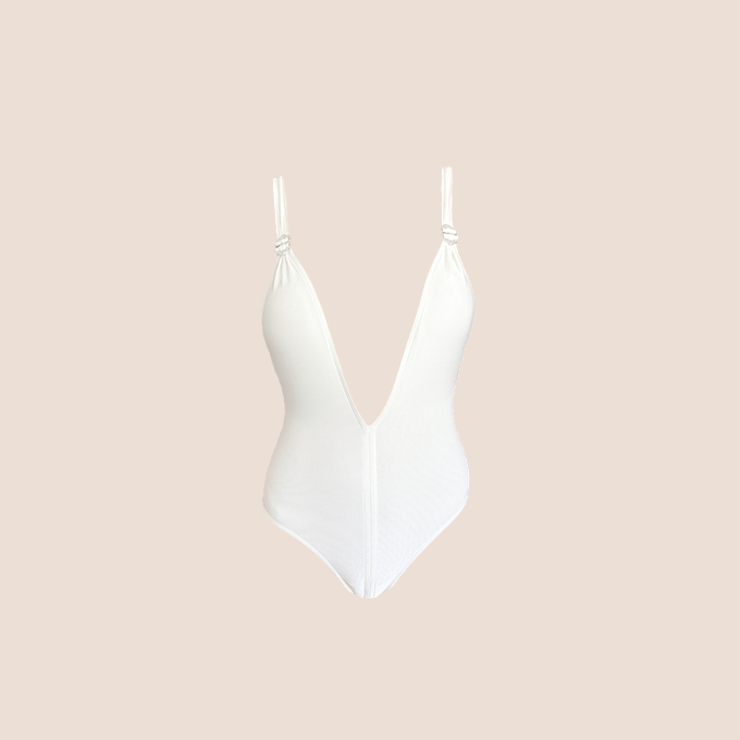 CHRISTIAN DIOR FALL 2003 WHITE ONE PIECE SWIMSUIT