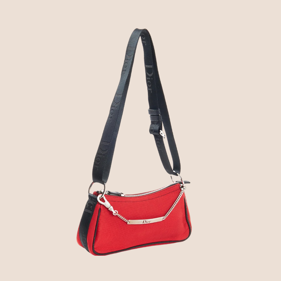 CHRISTIAN DIOR RED HARCORE CROSSBODY BAG