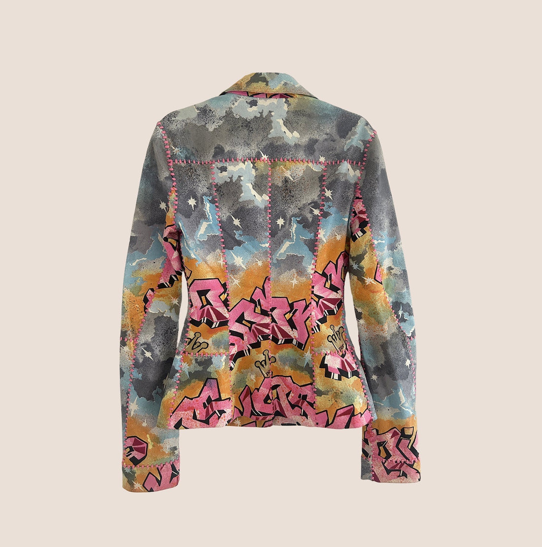 CHRISTIAN DIOR 2004 "DIOR KAOS" GRAFFITI PRINT BLAZER