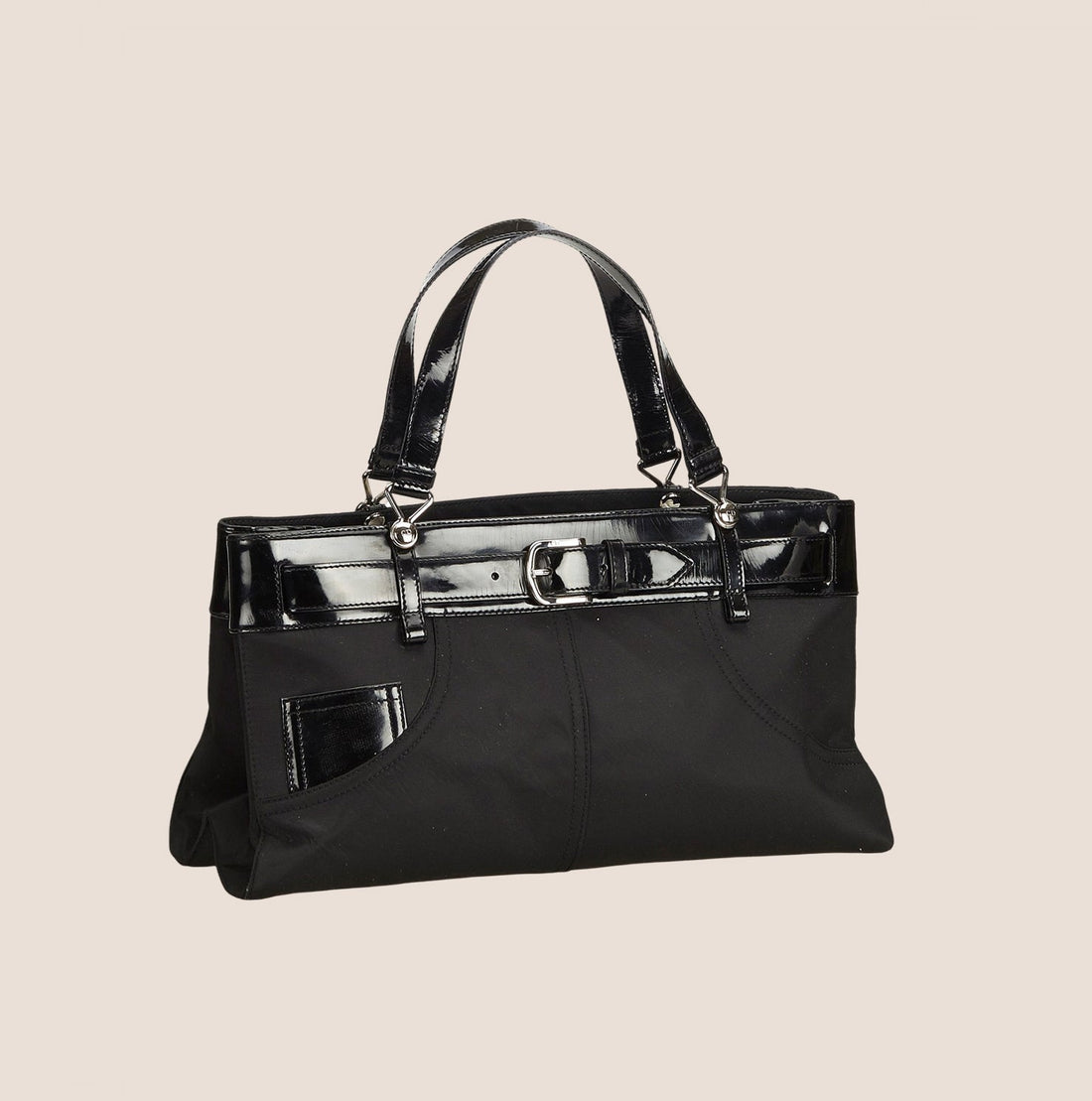 CHRISTIAN DIOR BLACK NYLON BELTED EVERYDAY BAG