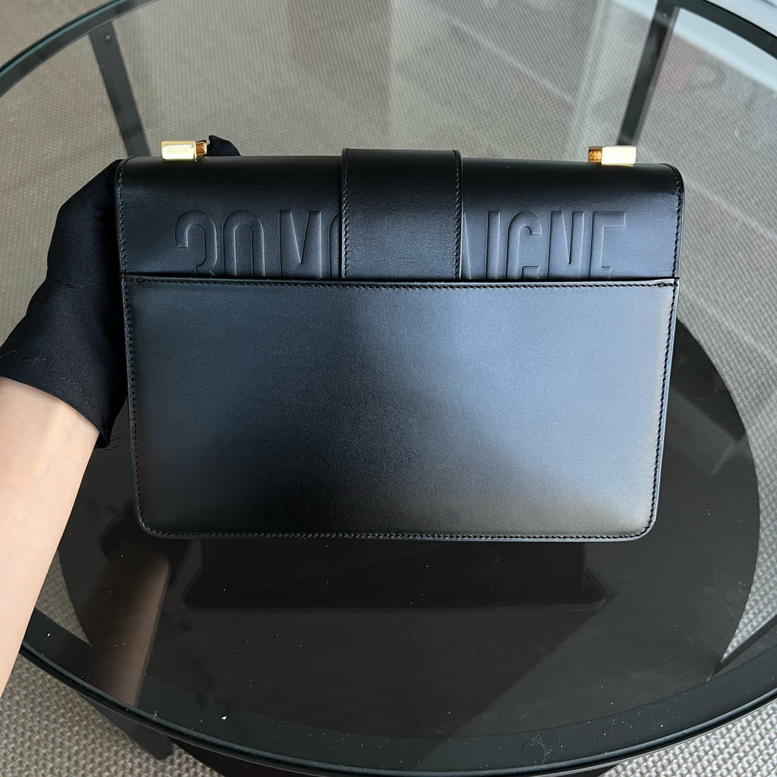 Montaigne 30 Smooth Calfskin Black Golden Hardware