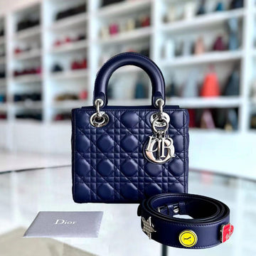 My Lady Small Cannage Lambskin Dark Blue SHW