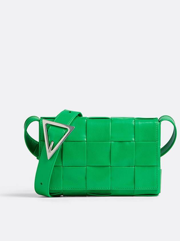 Bottega Veneta Cassette Intrecciato Small Leather Cross Bag Parakeet